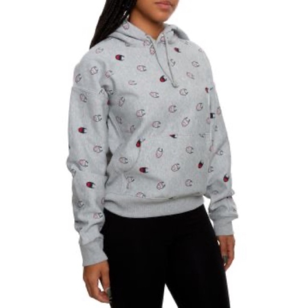 Champion Reverse Weave Hoodie al over logo
